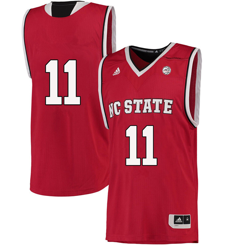 Men #11 Markell Johnson NC State Wolfpack College Basketball Jerseys-Red - Click Image to Close